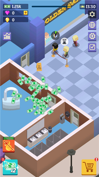 闲置银行大亨无限金币钻石版